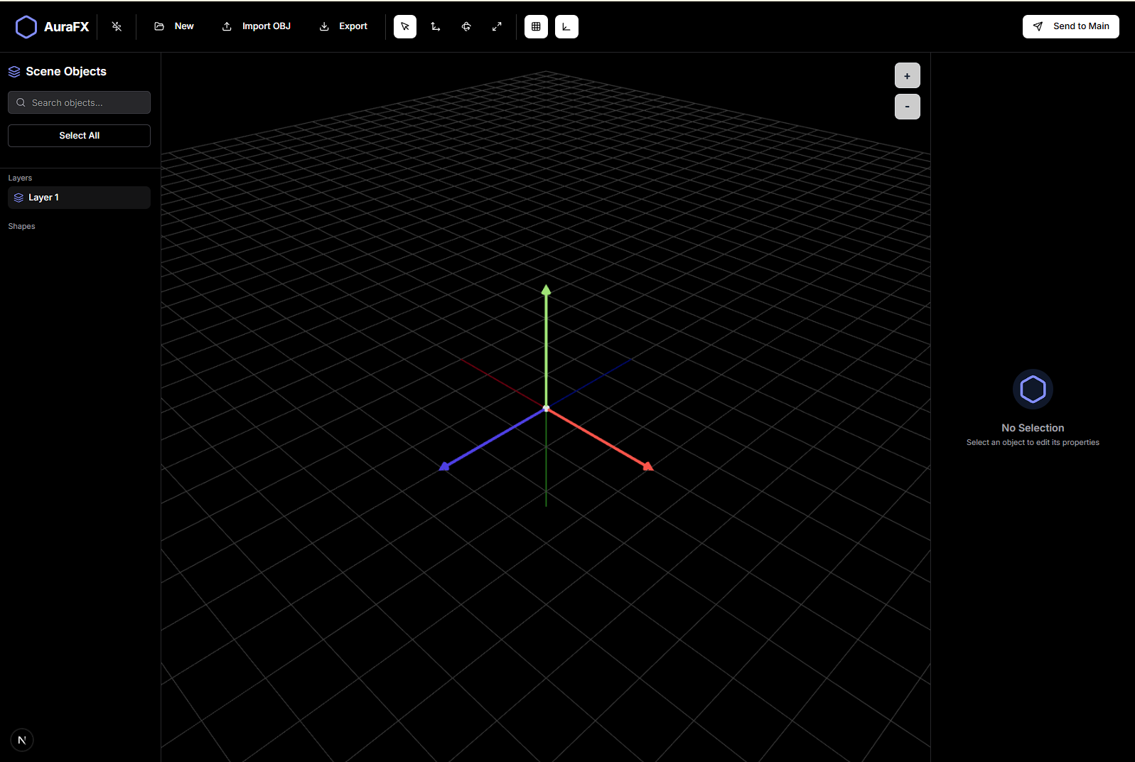 3D Editor Main Interface