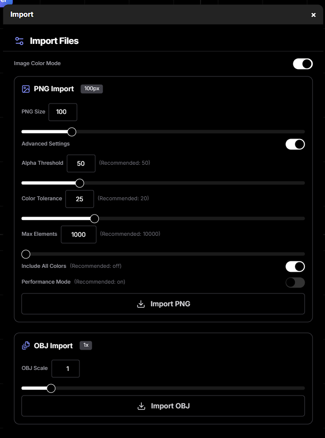 Import Panel